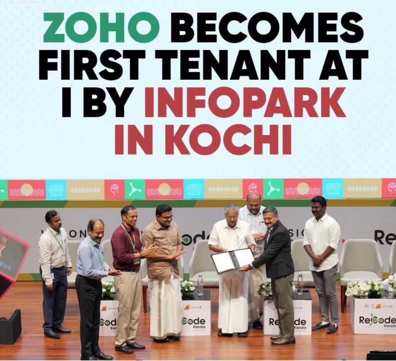 NaFaUpSpo's tweet photo. #Zoho has opened its first #Kochi office at i by #Infopark, becoming the 1st company to occupy an entire floor at the new #coworking space in Ernakulam South Metro station.Along with local talent development & #AsimovRobotics, Zoho is strengthening #Kerala's innovation ecosystem https://t.co/jzOJTnt1DT