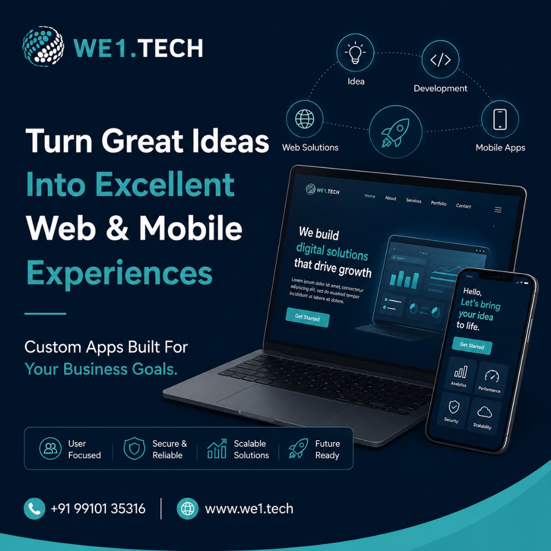 We1Tech's tweet photo. Transform ideas into powerful web and mobile apps. https://t.co/BdaeX470SJ builds secure, scalable digital solutions that drive innovation, performance, and business growth.
Visit https://t.co/JWjN8BsBsT today.
#WE1TECH #WebDevelopment #MobileApps #DigitalSolutions https://t.co/2FraPbvP71