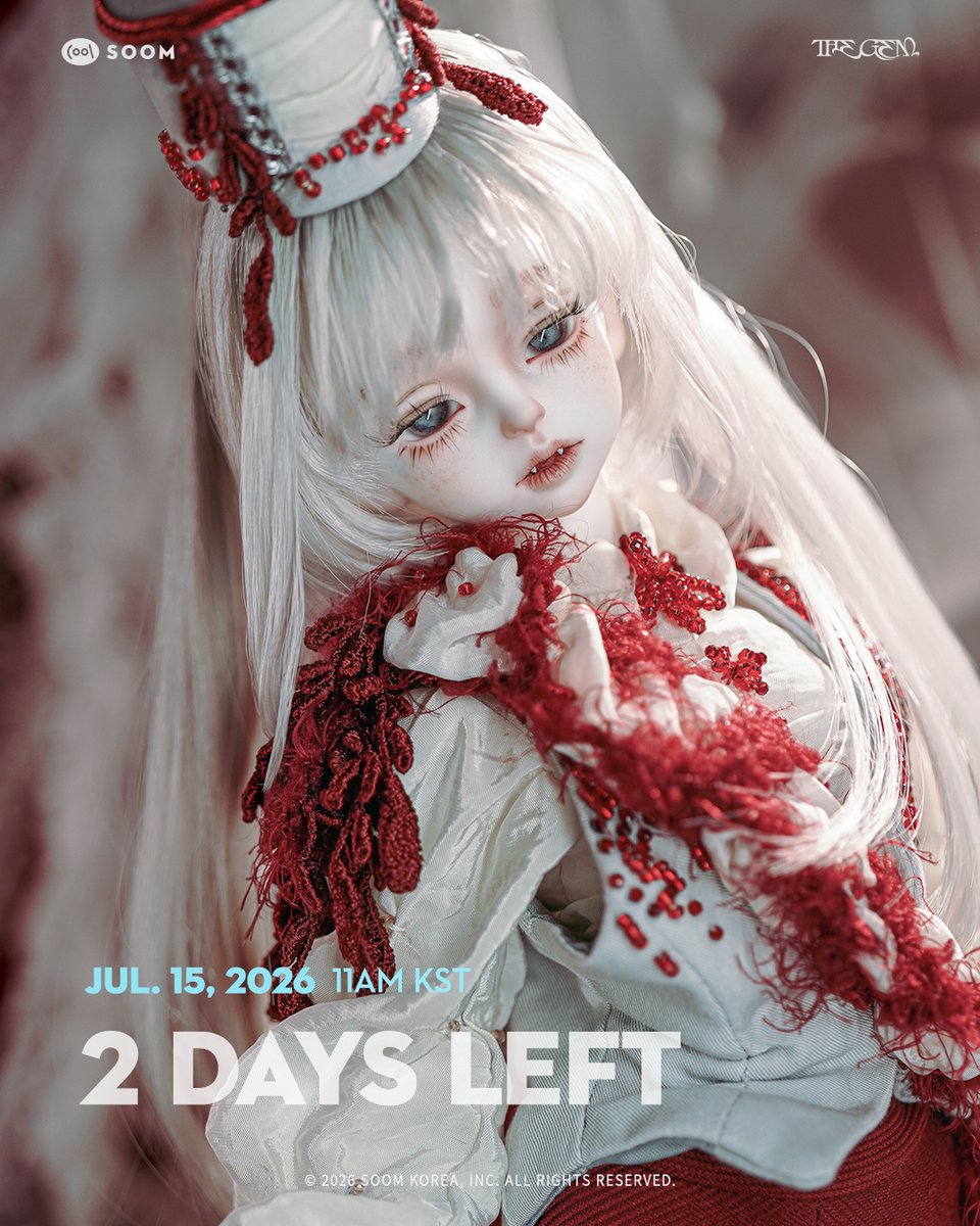 soomkorea's tweet photo. 2 DAYS LEFT!
Time is running out for Little Gem43 Silva &amp; Cus.
2026.07.15 (Wed) 11AM KST Sale Ending Soon.

#soom #thegem #thegem43 #bjd https://t.co/UibYENSV7r