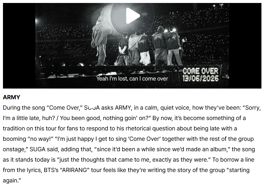 augustic7's tweet photo. Yoongi saying, “...just the thoughts that came to me, exactly as they were.” and Come Over contains the lyrics: 

"When it comes to you, none of that matters, my savior
Even if it’s sharp, even it cuts me, that’s still my page
I’m past the pain, perhaps that’s why I battled myself everyday"

I AM NOT CRYING TODAY. 

https://t.co/g2UPNdVX0f