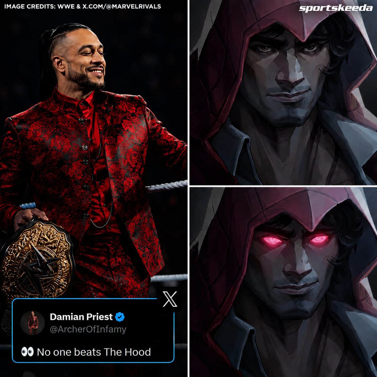 SKWrestling_'s tweet photo. Damian Priest is voicing The Hood in Marvel Rivals 💥 https://t.co/SLVV8dQwUZ