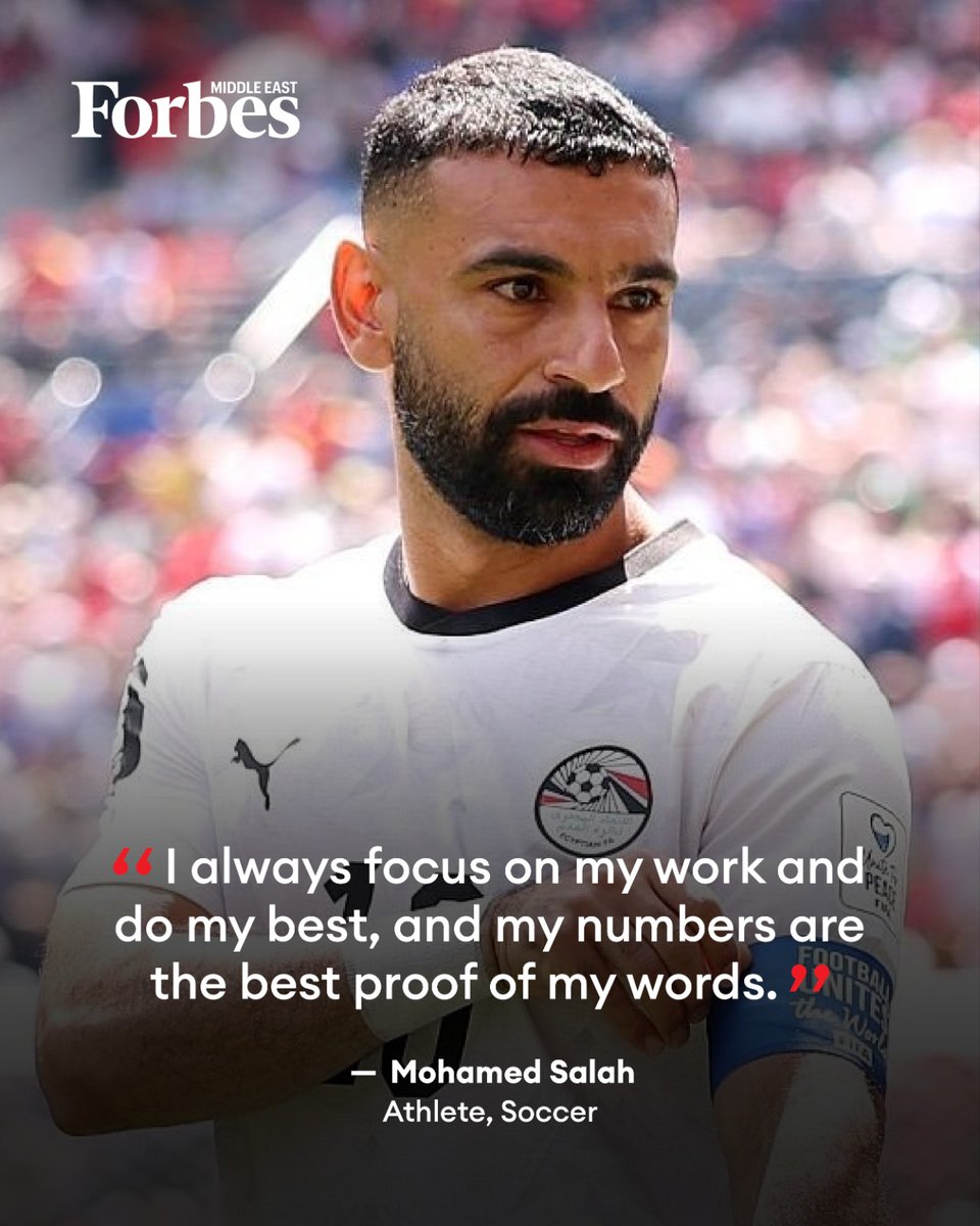 Forbes_MENA_'s tweet photo. Egyptian football icon Mohamed Salah, who ranks among the Forbes World’s Highest-Paid Athletes 2026 with estimated earnings of $55 million, has built a legacy that extends far beyond the pitch.

Liverpool’s all-time leading UEFA Champions League scorer, Mohamed Salah became the fastest player in the club's history to reach 100 Premier League goals. After nine unforgettable years at Anfield, he is set to leave the club following the 2025–26 season.

Beyond the pitch, Salah is renowned for his philanthropic work in Egypt. Adidas also celebrated his ability to unite people through sport in its Impossible Is Nothing campaign, projecting his image onto the Burj Khalifa.