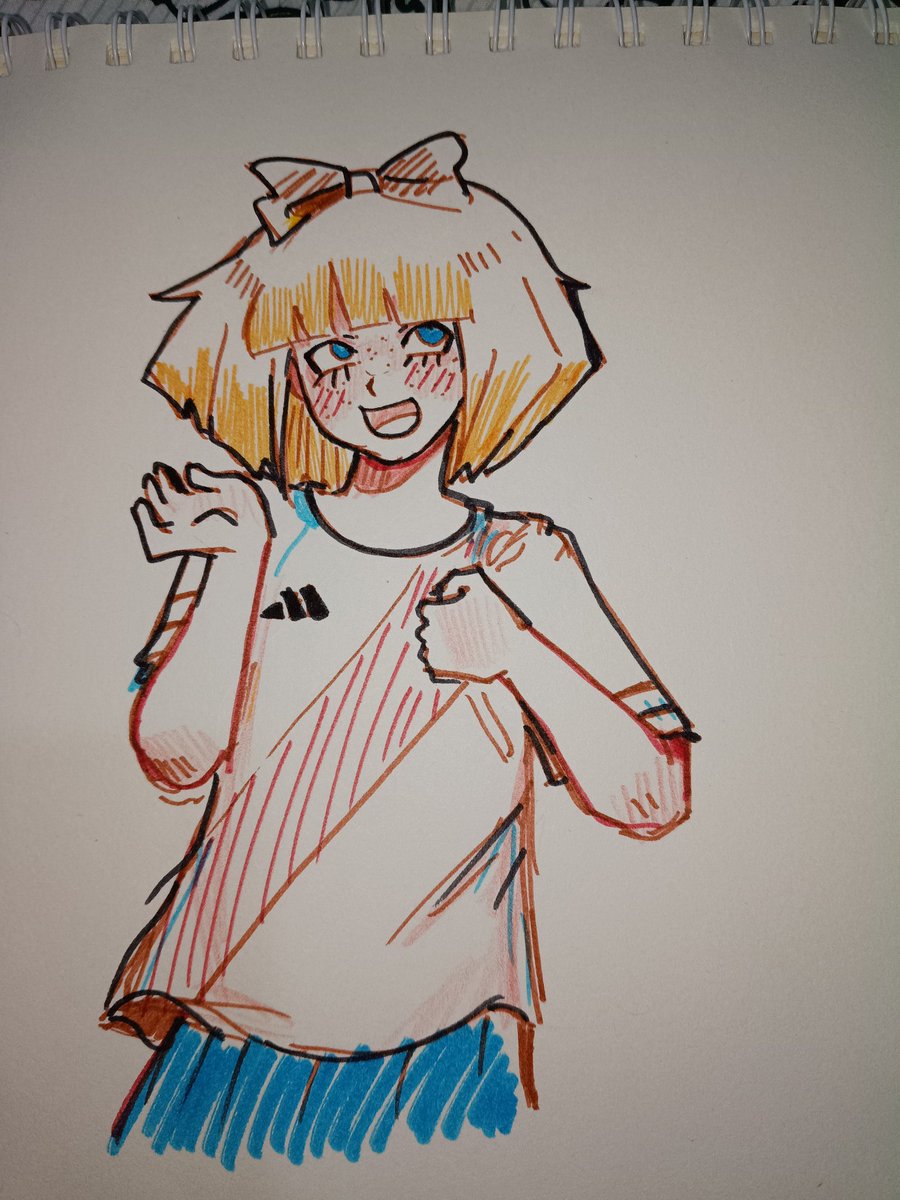 cf7z8vs's tweet photo. Very rushed Drawing of Mymy in a river plate jersey  #ongezelligmymy #ongezellig https://t.co/ourdInVnIM