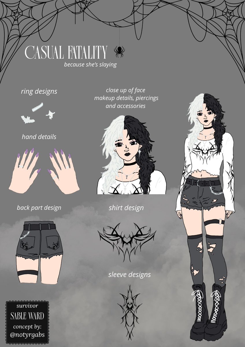 notyrgabs's tweet photo. i finally finished my dbd concept for sable :’D 

hope you guys like it, it was fun making a concept skin for her ( ∩´͈ ᐜ `͈∩)

#DeadbyDaylight #SableWard #art #dbd #dbdfanart #dbdcontest @DeadbyDaylight https://t.co/ne7rzd363N