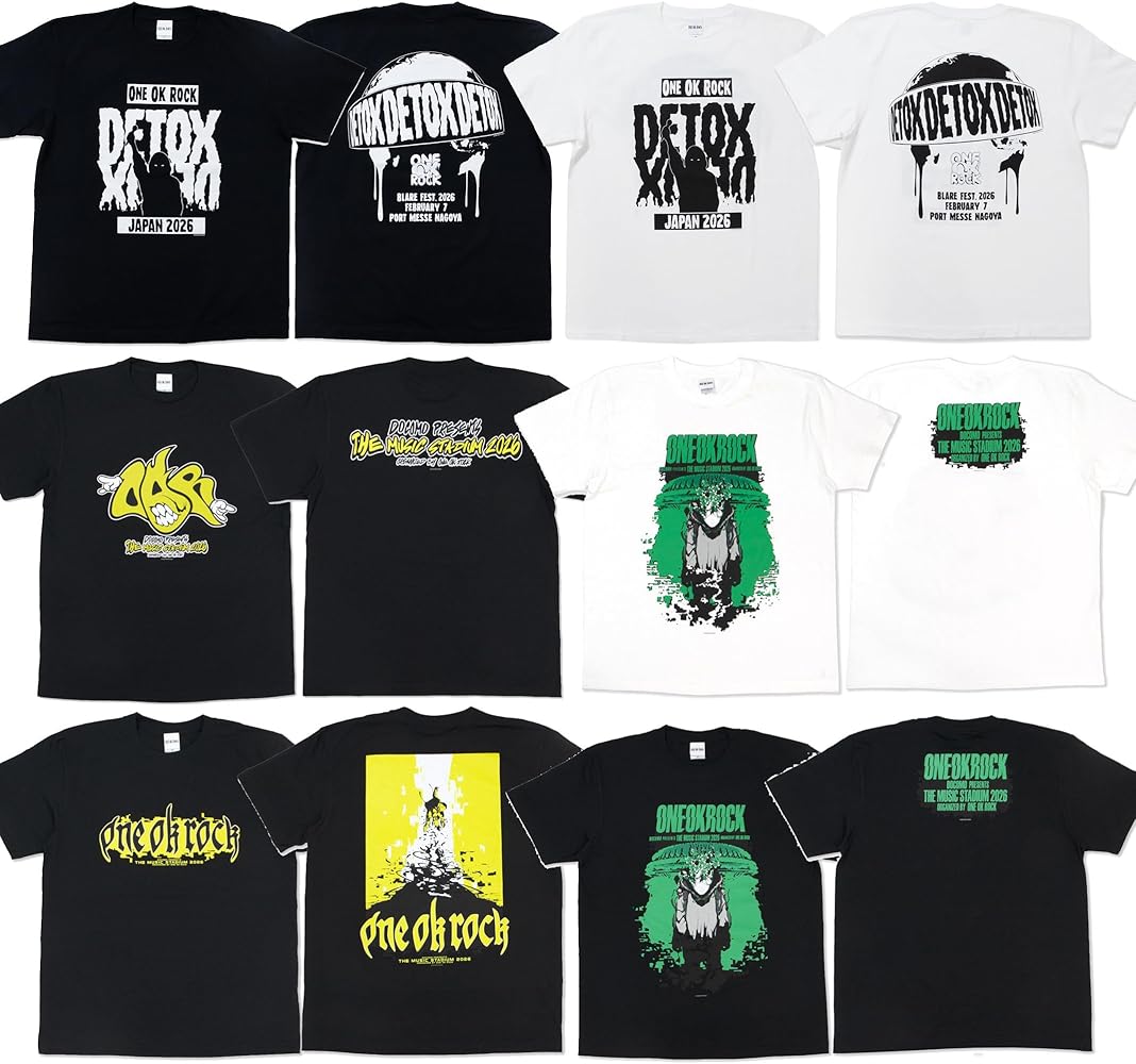 👕 ONE OK ROCK Tシャツコレクション 👕 DETOX、THE MUSIC STADIUM