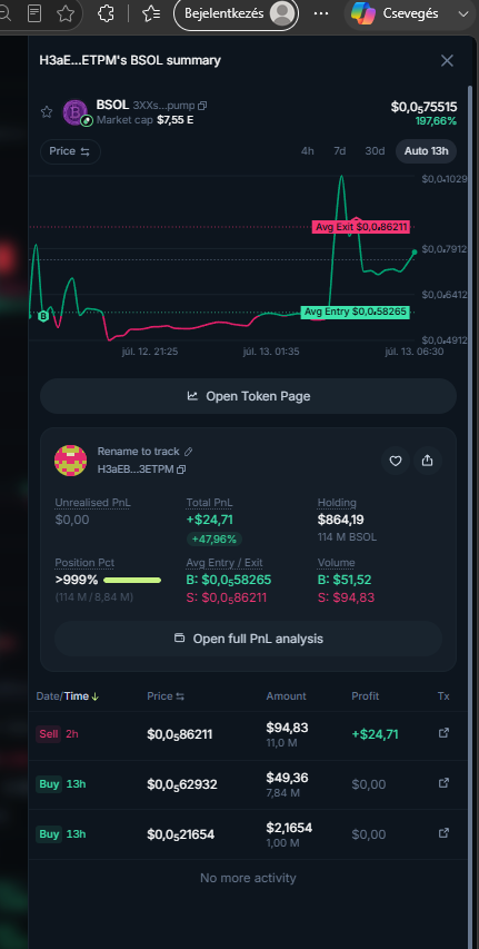 SpoilerrS's tweet photo. @bombsol_bsol Sus dev buying token :) https://t.co/TWvnf754r4