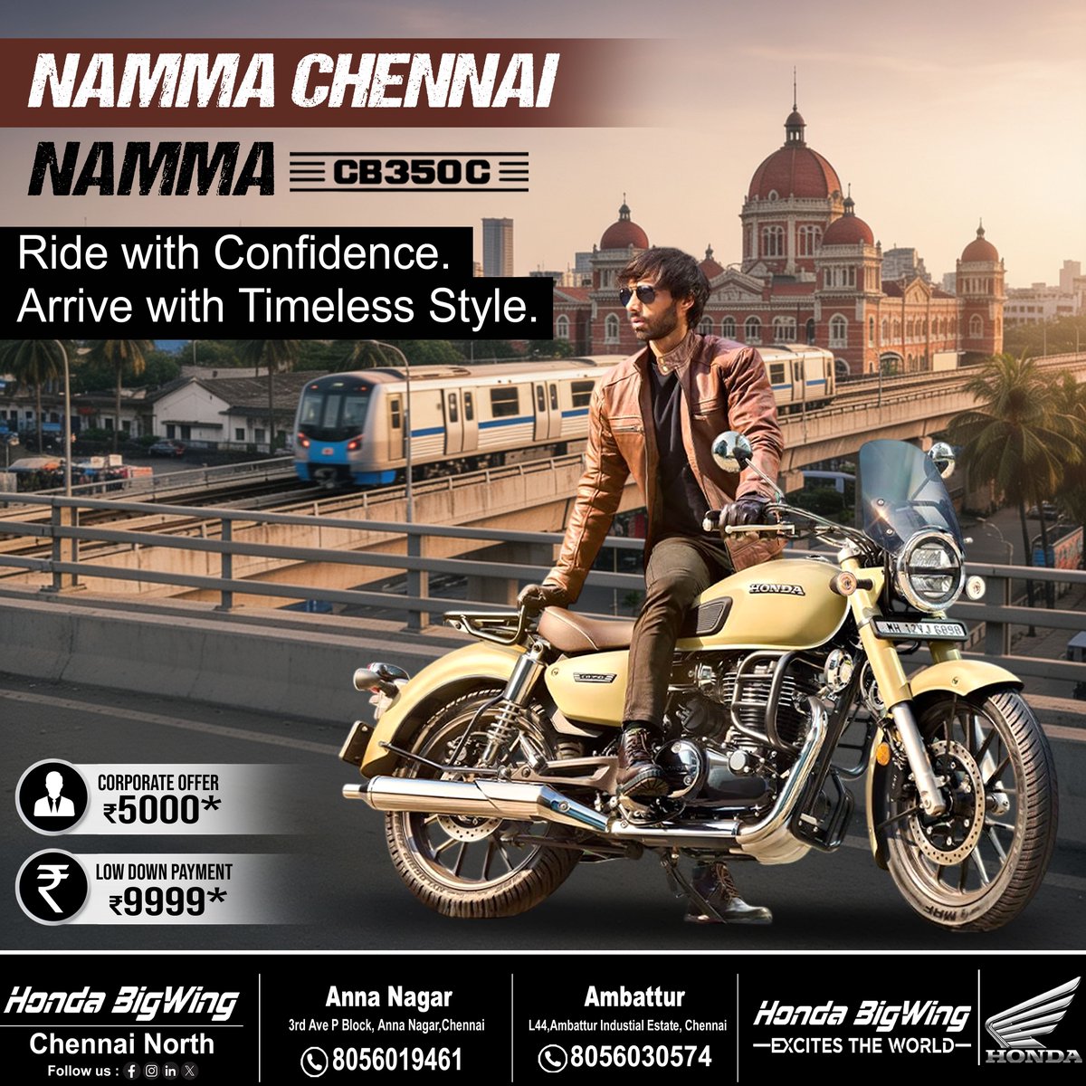 BigwingN's tweet photo. Honda Bigwing Chennai North !! #HondaBigWingIndia #CB350RS #BigBikes #BigWingIndia #BigWing_Chennai_North #ambattur #AnnaNagarEast #chennai #chennaibikeriders #bigwingchennai #HnessCB350 #HondaBigWing https://t.co/zmMgAVwNMn