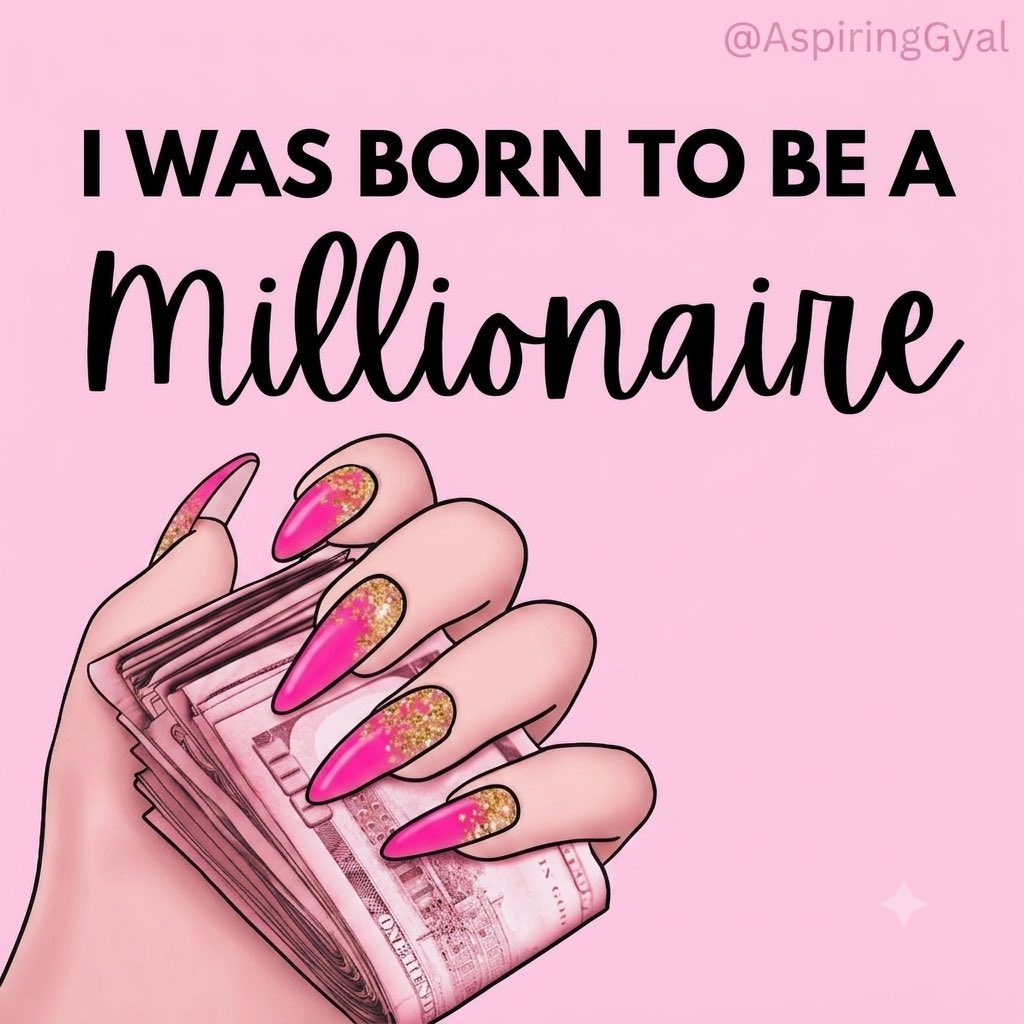 AspiringGyal's tweet photo. ✨ Born to be a millionaire, baby! Stacking pink dreams &amp; glittery cash 💅💰💖 https://t.co/yF0XW9A4Dc