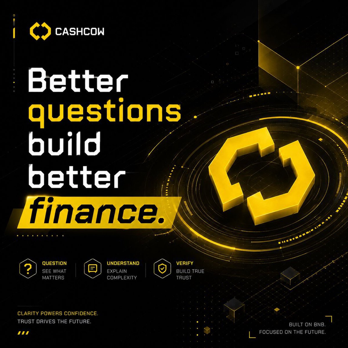 CashCow_global's tweet photo. When users ask better questions, DeFi gets better products.

Where is the value?
Where are the rules?
Can I verify it myself?

CashCow is built for that kind of user. 🔍

#DeFi #CashCow #Crypto https://t.co/d3sCl4nXa0