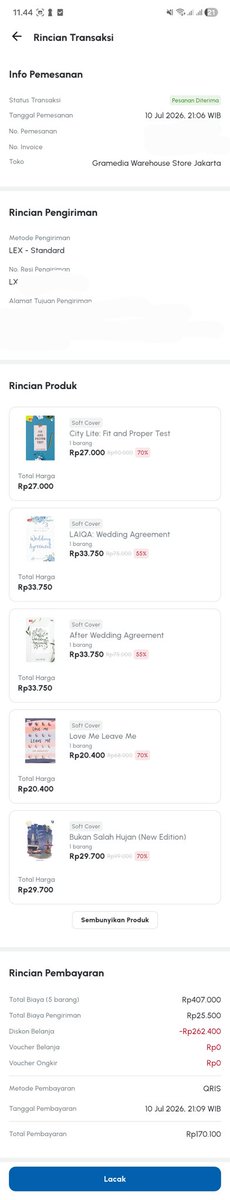 sherinalock's tweet photo. @gramedia min aku beli buku 5 yg dateng cuma 1 ini gimana min? Untung aku videoin. Biasanya aku jarang video2in. Video unboxing aku DM apa gimana? https://t.co/LPFnMlgMCD