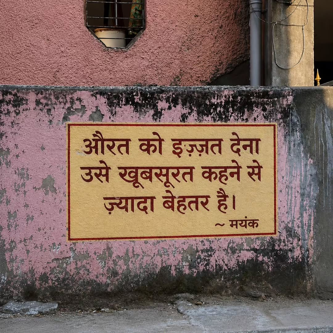 iamarjun99's tweet photo. औरत को इज़्ज़त देना उसे खूबसूरत कहने से ज़्यादा बेहतर है।💯 https://t.co/ccLJkm7NRx
