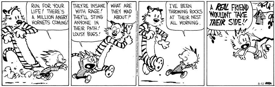 Calvinn_Hobbes's tweet photo. Somehow this is the tiger’s fault.
#CalvinandHobbes #BlameGame https://t.co/XD7q8Ev7SC