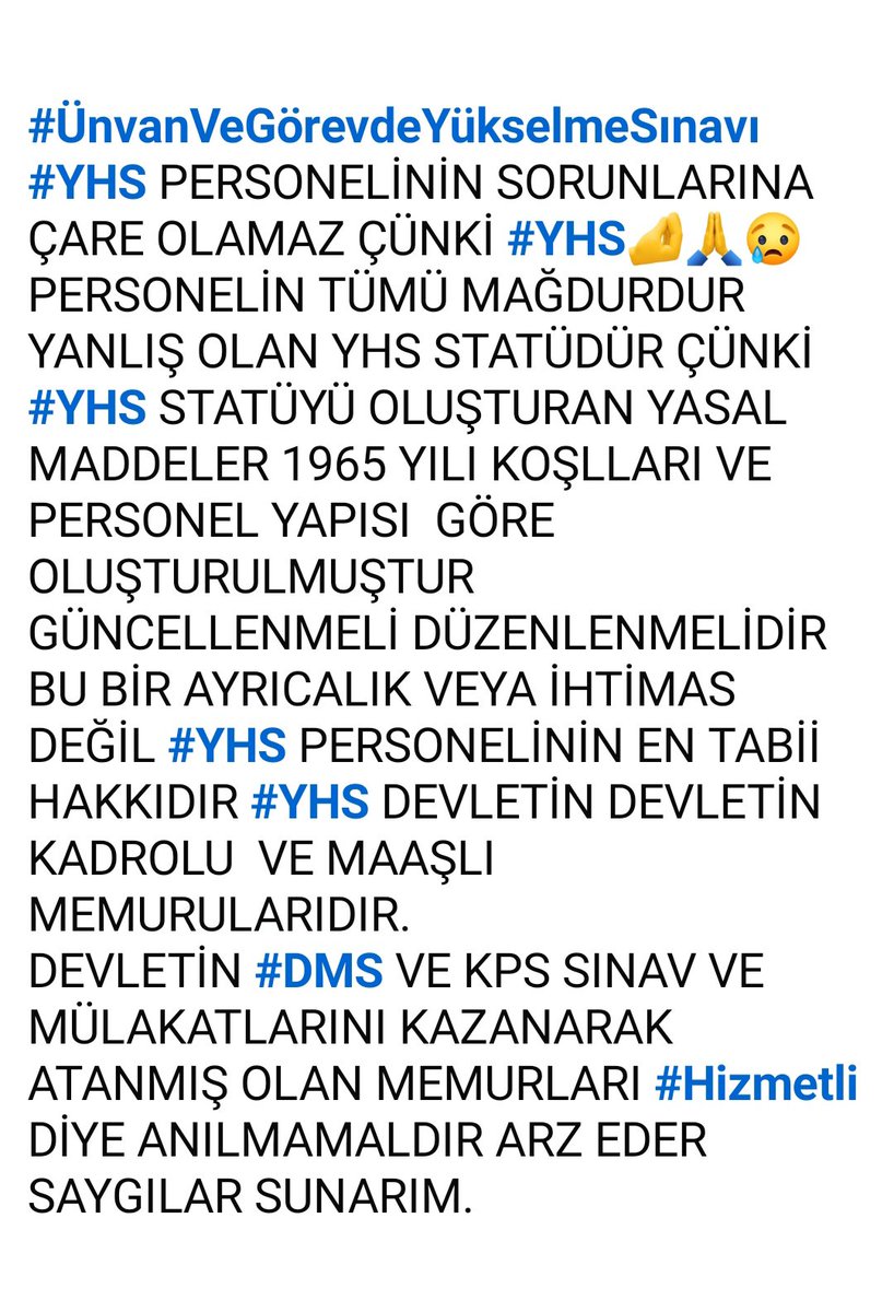Fetaysabanc2's tweet photo. SYN @RTErdogan @dbdevletbahceli @Akparti @MhpTbmmGrubu @isikhanvedat @drmemisoglu @Yusuf__Tekin @abakingurlek  #YardımcıHizmetlerSınıfı PERSONELİNE 25 YILDIR SÖZ VERİLİYOR TUTULMUYOR DAHA NE KADAR BEKLEYECEĞİZ? https://t.co/nVXpHOFcLM