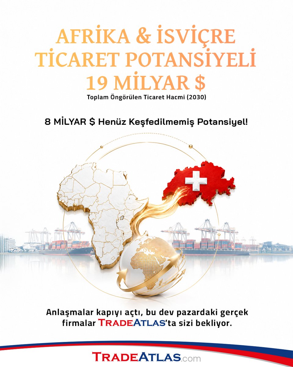 TradeAtlasTR's tweet photo. Afrika, AfCFTA ile küresel ticaretin yeni merkezi oluyor! 🌍

TradeAtlas ile bu dev pazardaki 8 milyar $'lık keşfedilmemiş potansiyeli analiz edin, İsviçre ve Afrika'daki gerçek alıcı/satıcılara rakiplerinizden önce ulaşın. 🚀

👉 https://t.co/0WLliLKoRu

#AfCFTA #İhracat https://t.co/waRpUkVwLQ