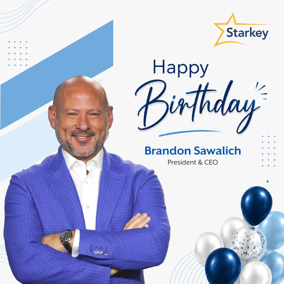 starkey_india's tweet photo. Happy Birthday to our President and CEO, Mr. Brandon Sawalich!
Today, we celebrate an inspiring leader whose vision and dedication continue to shape the future of hearing care. Wishing you a wonderful birthday and good health!
@BrandonSawalich @starkeyhearing
#Starkey https://t.co/xaLnevjlXI