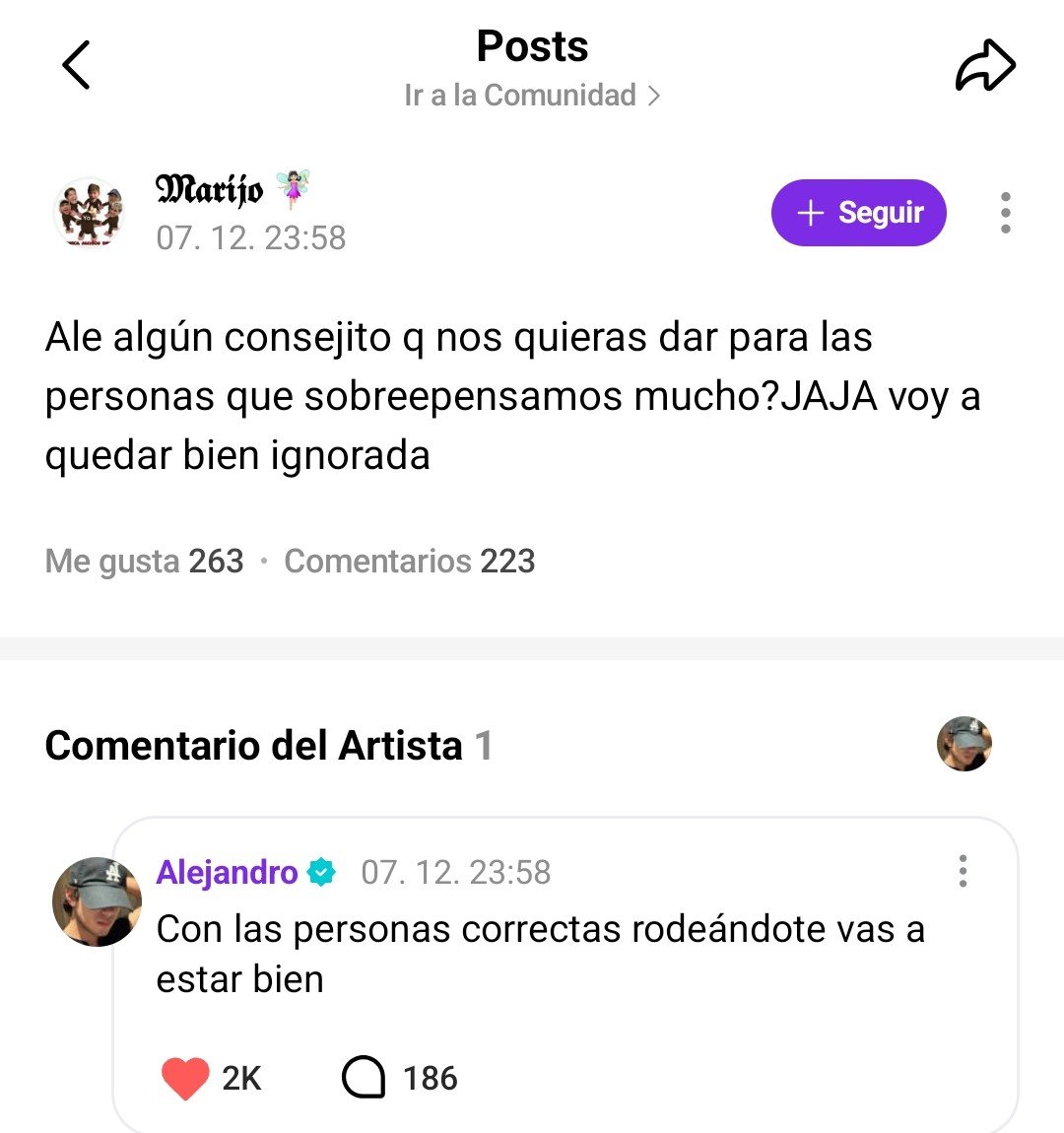 alearamburuLAT's tweet photo. 💌| WEVERSE ~ #ALEJANDRO

💬: Ale algún consejito q nos quieras dar para las personas que sobreepensamos mucho?JAJA voy a quedar bien ignorada

🐹: Con las personas correctas rodeándote vas a estar bien

#AlejandroAramburu #SantosBravos https://t.co/2v0w2A1IJw