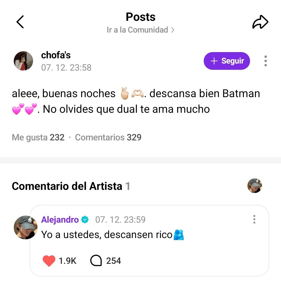 alearamburuLAT's tweet photo. 💌| WEVERSE ~ #ALEJANDRO

💬: aleee, buenas noches 🫰🏼🫶🏼. descansa bien Batman 💕💕. No olvides que dual te ama mucho

🐹: Yo a ustedes, descansen rico🫂

#AlejandroAramburu #SantosBravos https://t.co/3FSsWNmty2