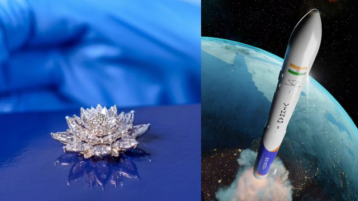 Indianinfoguide's tweet photo. 🚨India is launching a diamond lotus into space.

A lab-grown diamond lotus made in Bengaluru will fly on Skyroot Aerospace's Vikram-1 mission. https://t.co/Z99sPJX0AN