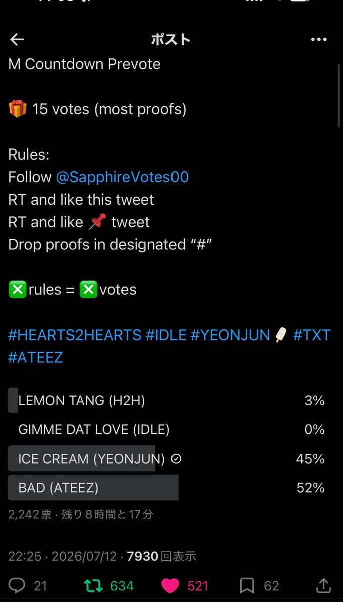 zero0_0zero0_0z's tweet photo. @SapphireVotes00 Done for #YEONJUN https://t.co/YIcZ13XbST