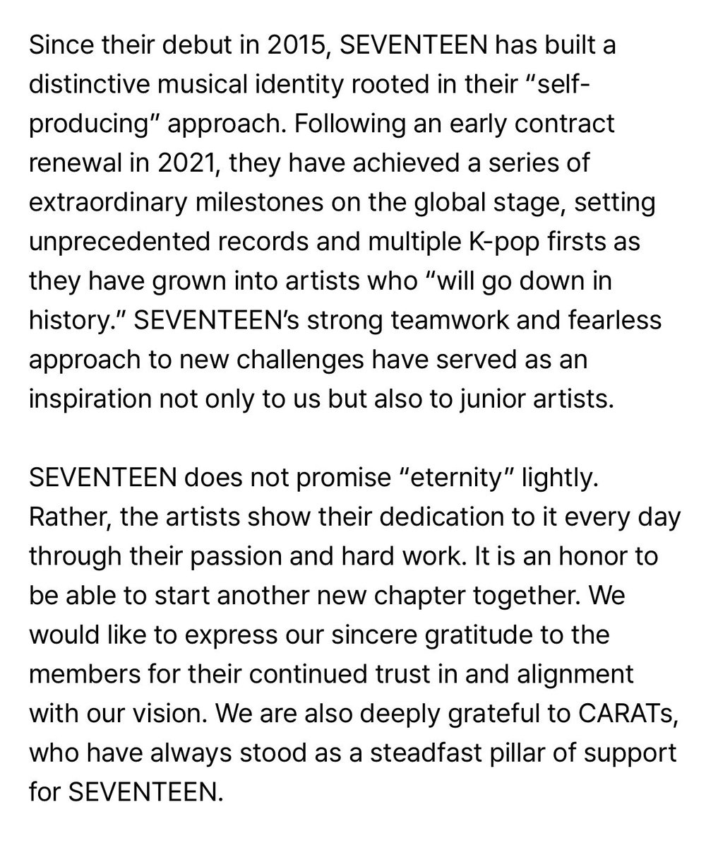minghaocheoI_'s tweet photo. "...they have achieved a series of extraordinary milestones on the global stage, setting unprecedented records and multiple K-pop firsts as they have grown into artists who “will go down in history.” 

MY SEVENTEEN!!!!! 🤍 https://t.co/akJrG7IEL1