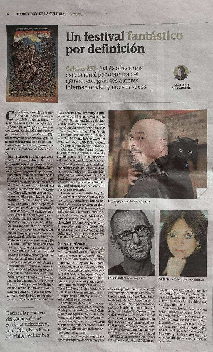 literfan's tweet photo. Celsius 2026, mucho más que un festival
https://t.co/yslKNtP7Ue

Artículo publicado el pasado sábado en el suplemento Territorios del diario El Correo (11-7-2026) https://t.co/iqYgH02OZD
