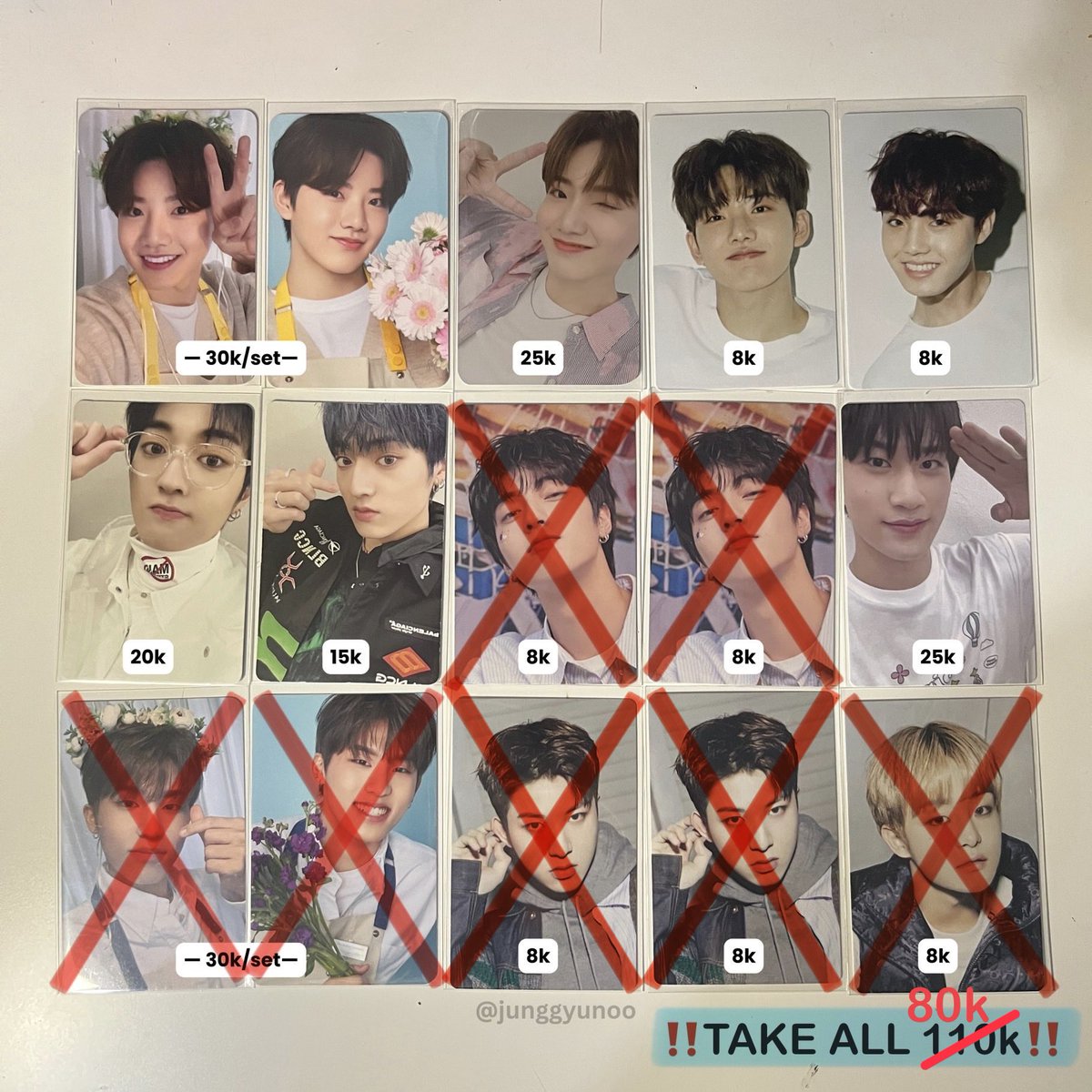 junggyunoo's tweet photo. wts / want to sell 

aab pc treasure junkyu haruto yedam doyoung

🏷️price on pict (kalo take all 80k ajaa)
📍surabaya

t. wts photocard pc treasure junkyu jihoon haruto yedam doyoung concept blooming pop up jikjin https://t.co/Jc1cePGGx3