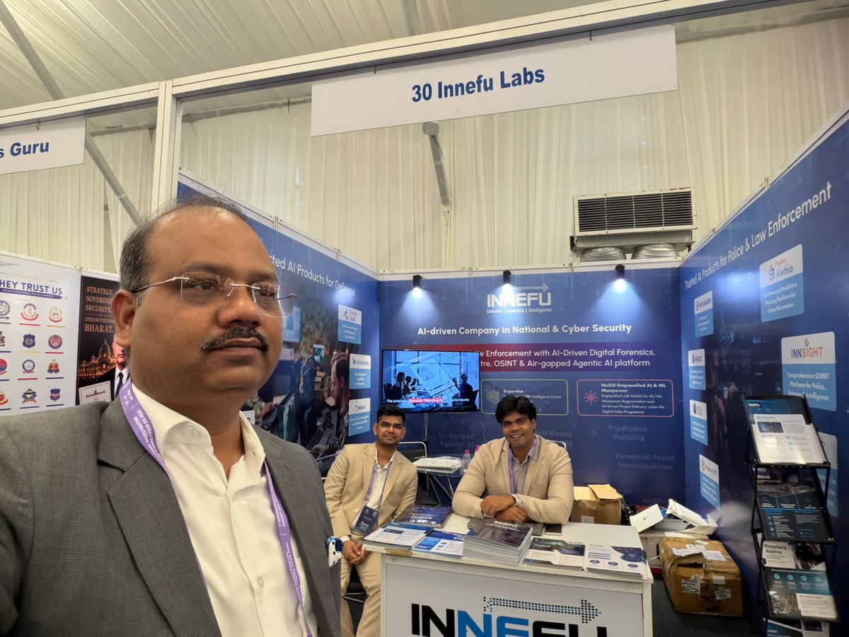 Innefu's tweet photo. We're ready to welcome delegates at the NFSU DFEG event! Visit Innefu Labs at Booth 30 to explore our Sovereign AI solutions for defence, law enforcement, intelligence, and cybersecurity.

🔗 https://t.co/zSqloYPXSi

#NFSU #DFEG #InnefuLabs #SovereignAI #AI https://t.co/rCuZz19fOA