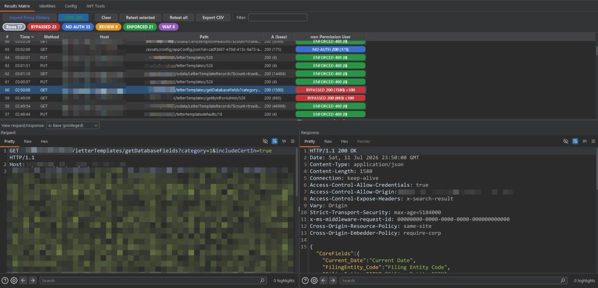 TodayCyberNews's tweet photo. Authz-ExeC (Burp Suite)

A Burp Suite extension for cross-identity / cross-tenant access-control testing - BAC, IDOR, BOLA, and privilege escalation.

#bugbounty #cybersecurity  #burpsuite https://t.co/mUHPWepJwS