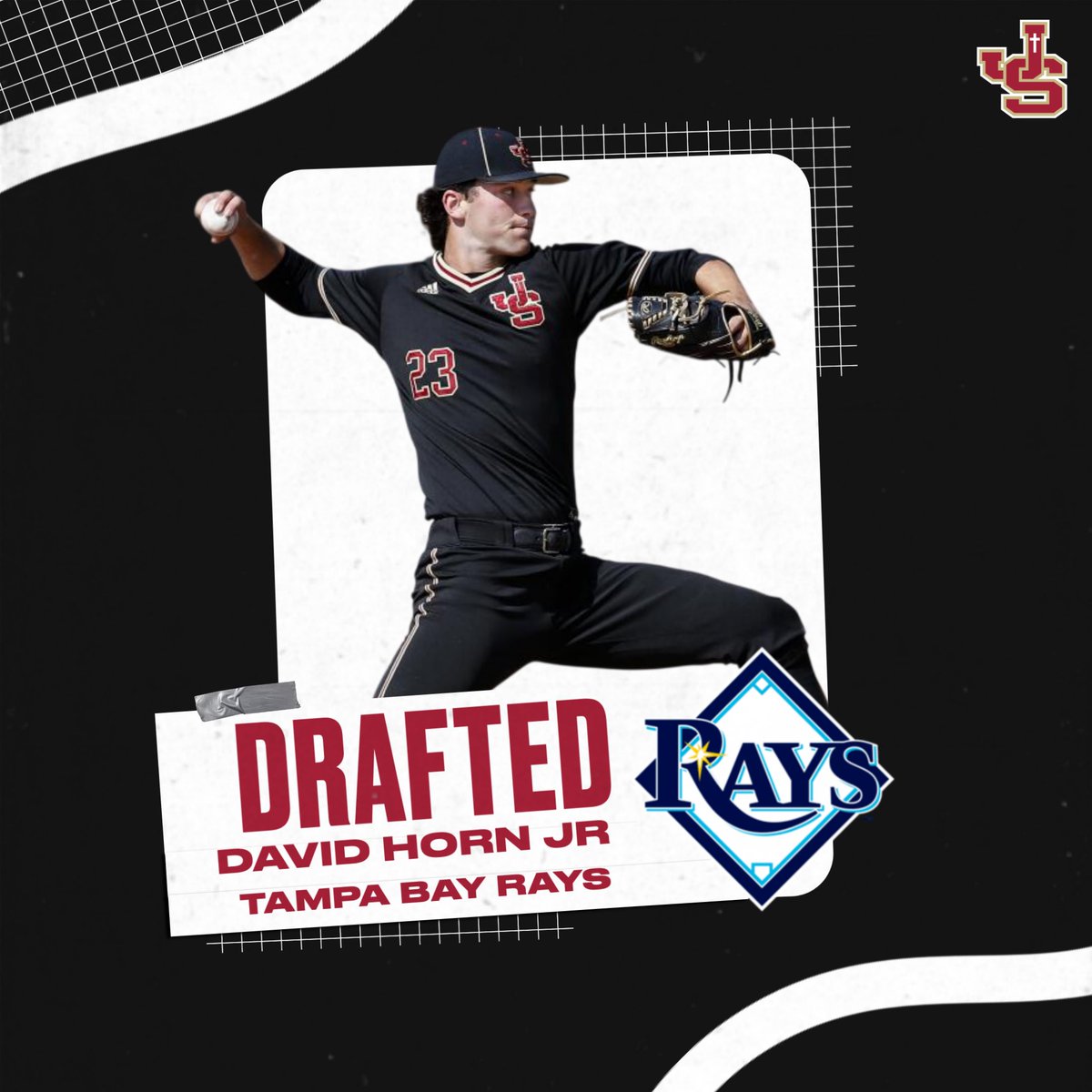 JSerraAthletics's tweet photo. Congrats to class of 2022 @JSerraLionsBB alum David Horn Jr, who was selected by the Tampa Bay Rays in the 2026 Major League Baseball Draft!

After JSerra, David played at Vanderbilt and Middle Tennessee before being drafted tonight. 

#lionnation #jserrabaseball #jserraathletics https://t.co/6AG17taYw3