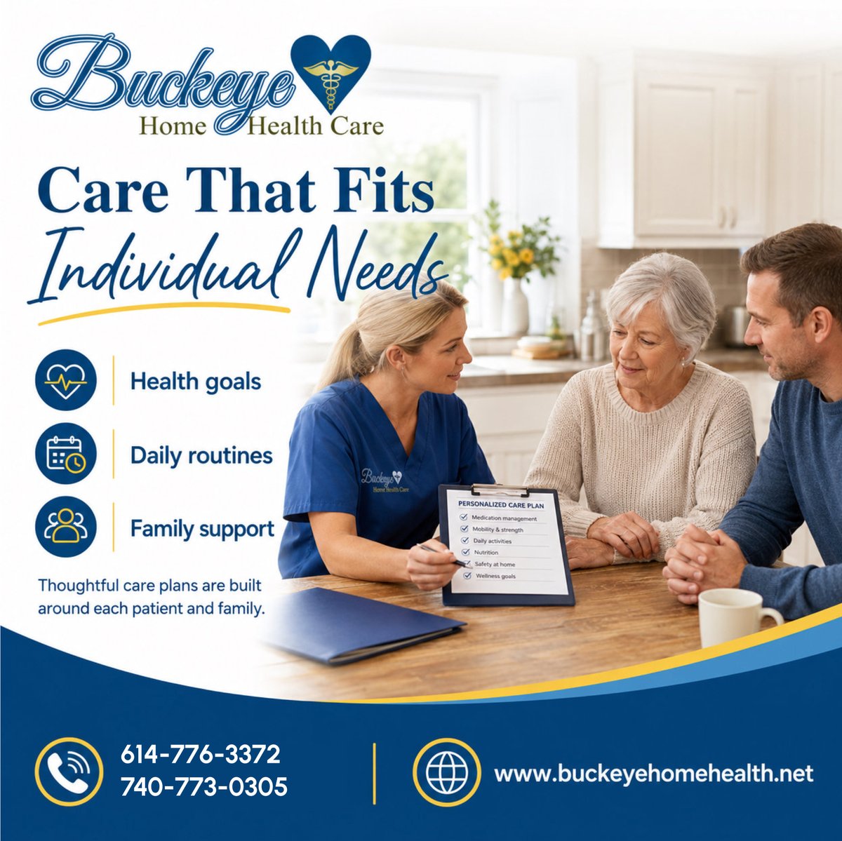 BuckeyeHomehc's tweet photo. No two patients have the same needs. A thoughtful home health care plan considers health goals, daily routines, recovery needs, safety concerns, and family support.
#PersonalizedCare #HomeHealthCare #PatientCenteredCare #FamilySupport #BuckeyeHomeHealth #CarePlanning https://t.co/vzuf6JgtHJ