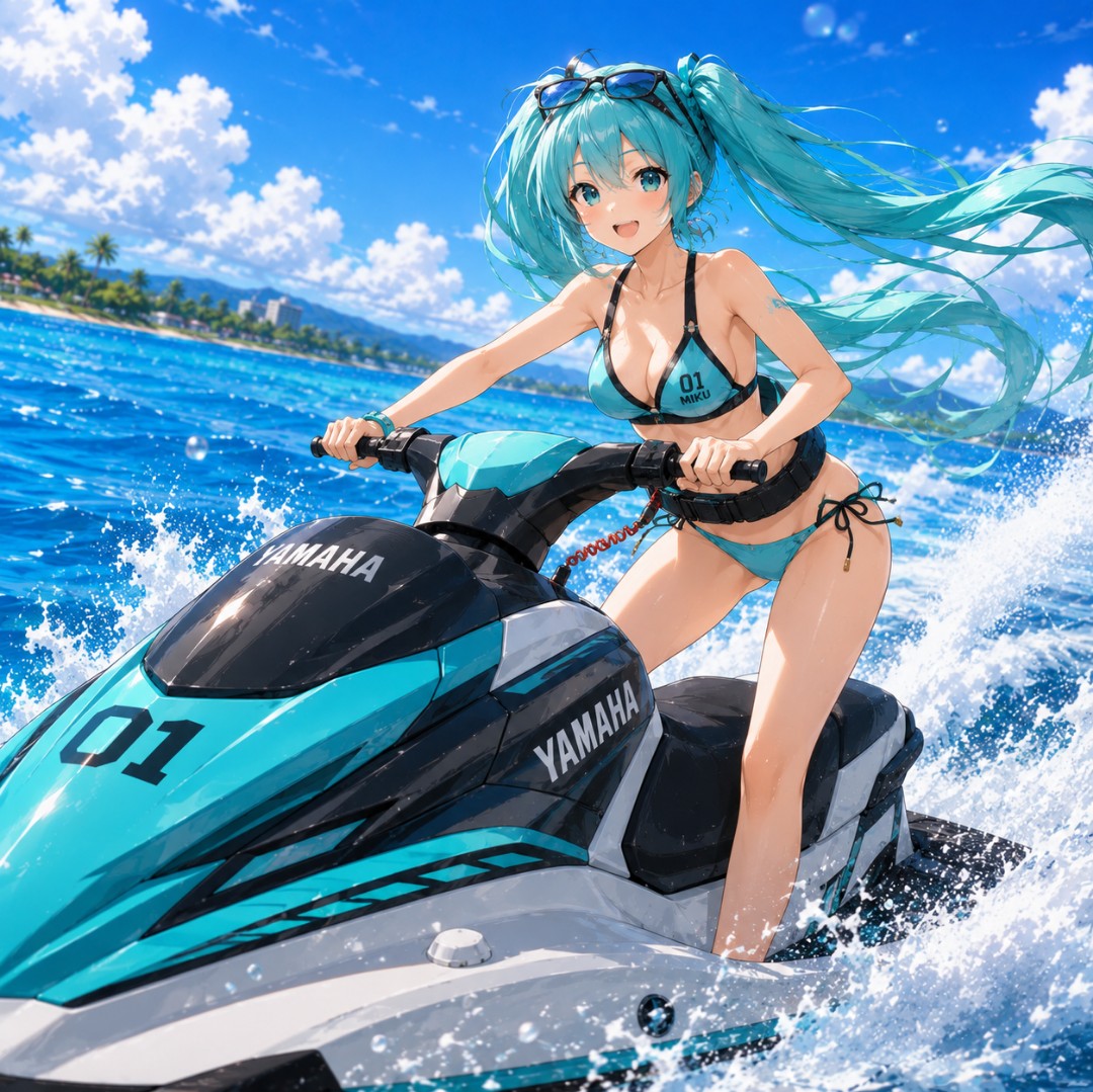 初音ミク 水上バイク