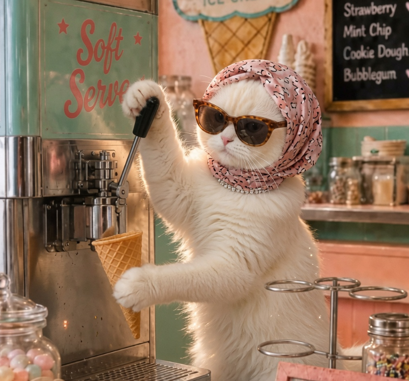 GlamCatRH's tweet photo. who wants ice cream ? https://t.co/CyNk68v8FB
