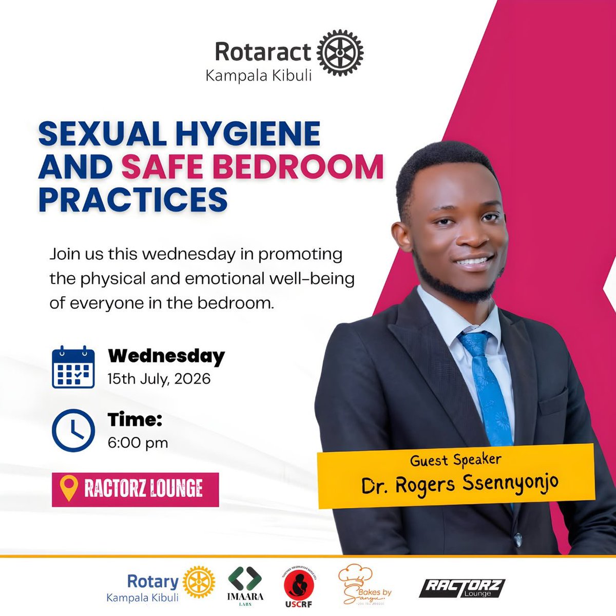 RotaractKibuli's tweet photo. *Sexual Hygiene and Safe Bedroom Practices* ❤️
The *Rotaract Club of Kampala Kibuli* warmly invites you to an insightful fellowship focused on promoting healthy relationships through proper sexual hygiene and safe bedroom practices.
#RotaractKampalaKibuli
#SexualHygiene https://t.co/ELMifUIl0Q