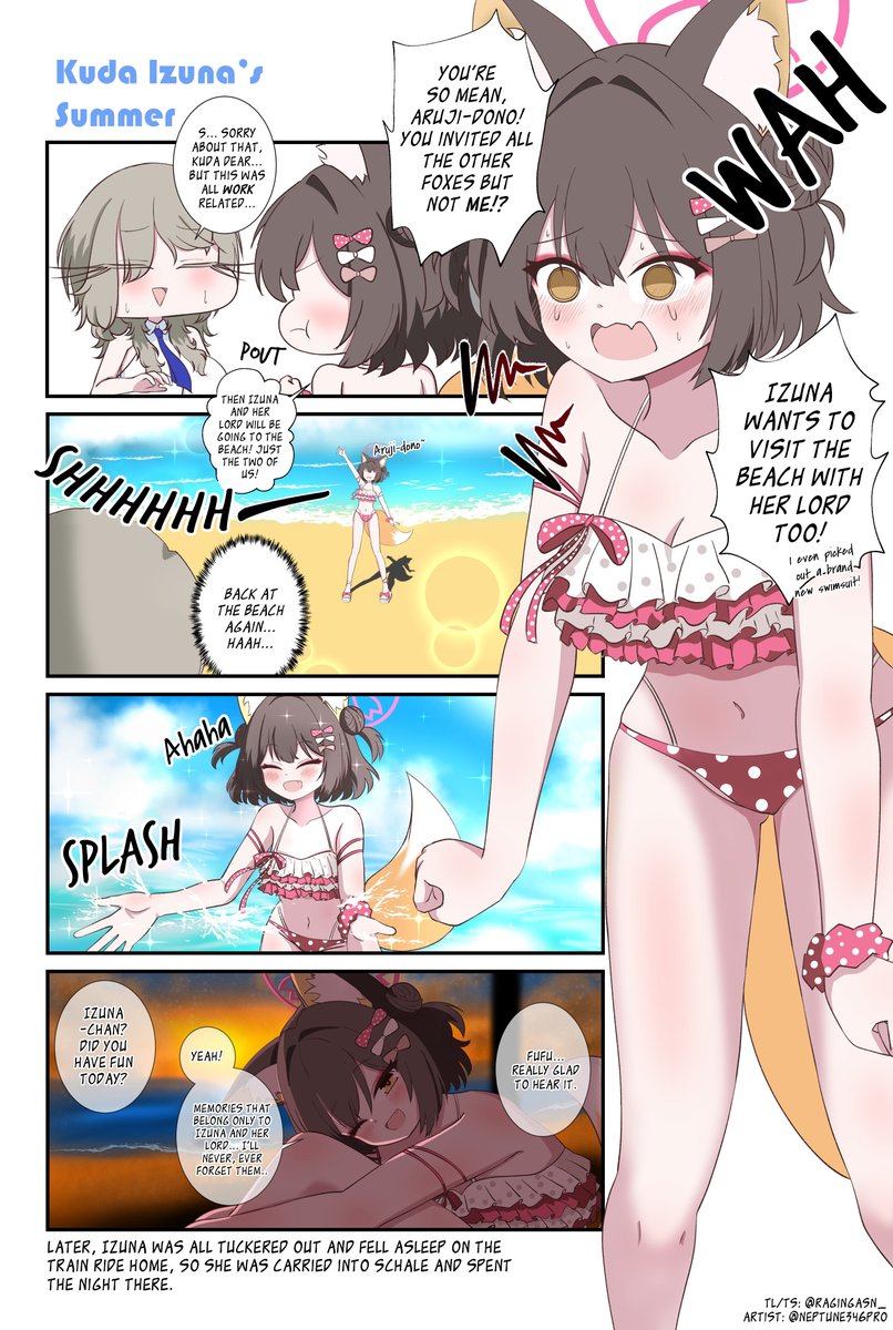 RagingAsn_'s tweet photo. EN Translation by @RagingAsn_
Artist Comment: Having Fun With Swimsuit Izuna At The Beach

영어 번역입니다! 
다음에 또 봐요! https://t.co/U1zFcBcbMf