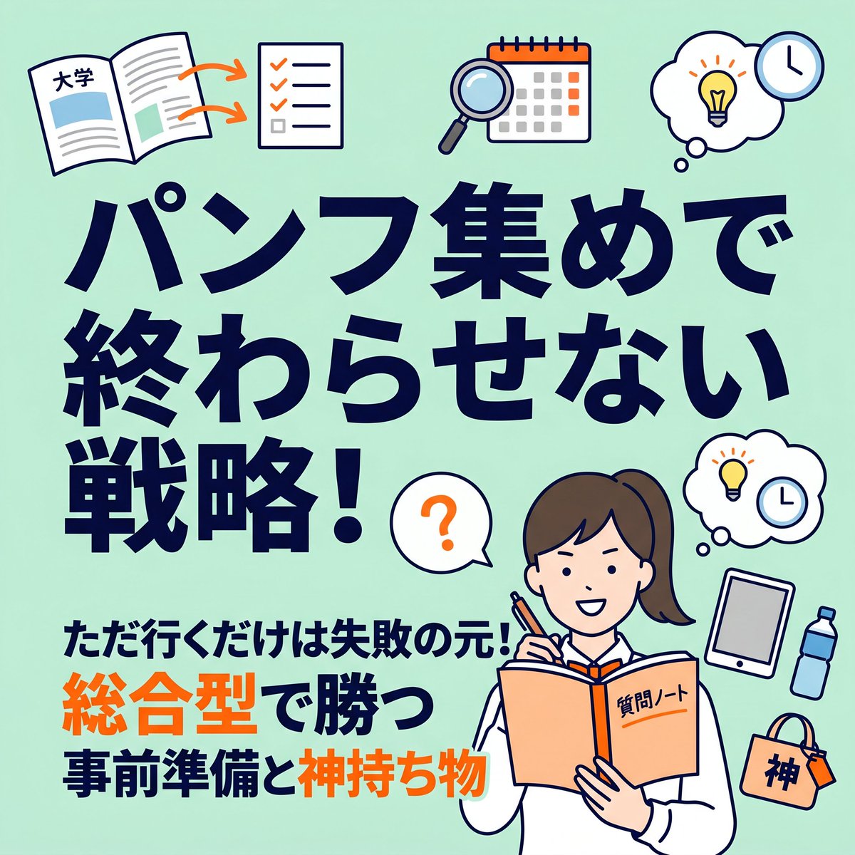classvisit's tweet photo. OCを「見学」だと思ってる人、危険🚨
ただ行くだけでは総合型選抜は全落ちします💦
OCはHPで立てた仮説を教授と答え合わせする戦場🔥出願条件になってる体験授業の予約忘れにも注意！
週末はシラバスを読んで質問ノートを作ろう📝
#総合型選抜 #オープンキャンパス #大学受験 #高3 #面接対策 #事前準備 https://t.co/3fQIJ13uhZ