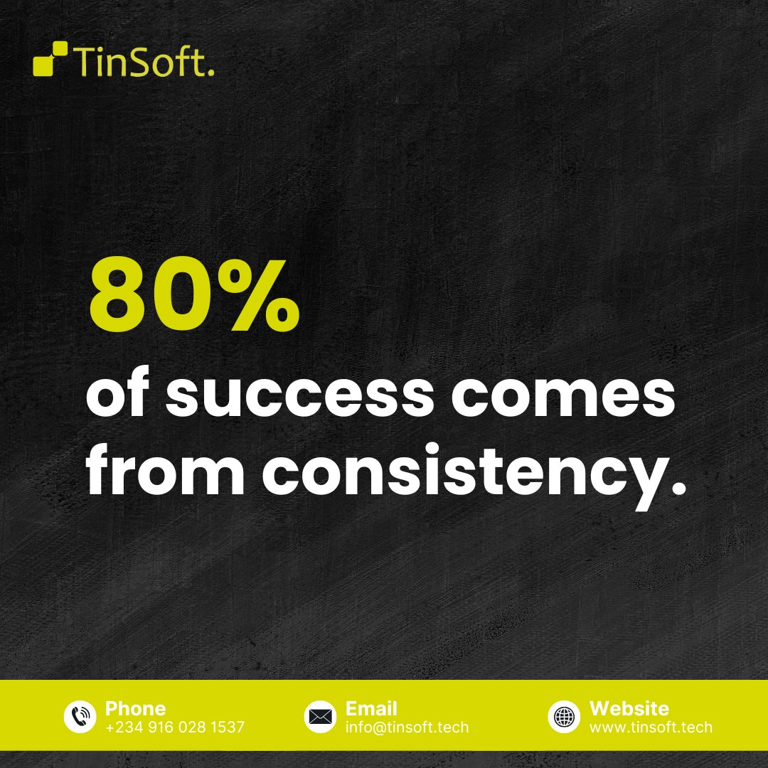 Tinsoft_Tech's tweet photo. Success isn't about one perfect moment.

It's about showing up consistently, learning continuously, and improving daily.

Small actions compound into extraordinary results.

Stay consistent. The results will catch up. 💛

#consistency #success #tinsoft #business #productivity https://t.co/7oBuyUvCHy
