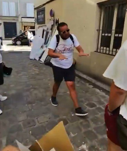 jonginvanilla's tweet photo. Not gonna spread the video but if we could identify those three persons that would be great. Especially the guy in sunglasses who was trying to physically intimidate H https://t.co/r7EbuKbO0U
