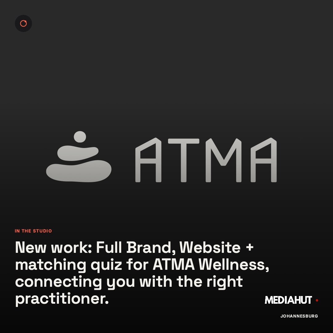MediahutSA's tweet photo. New work: the brand, site + adaptive matching quiz for ATMA Wellness - connecting South Africans with the right mental health practitioner, not just a name on a list. Warm, guided, stone by stone.

https://t.co/fKJ56V8o46 https://t.co/fiPK0wed4y