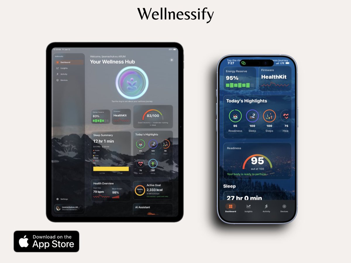 curamateApp's tweet photo. Your body's been talking. Time to listen. 🌿

Wellnessify tells you when to push and when to rest.

🍎 Free on iOS → https://t.co/czlrZNSraw https://t.co/F3F2gbev0H