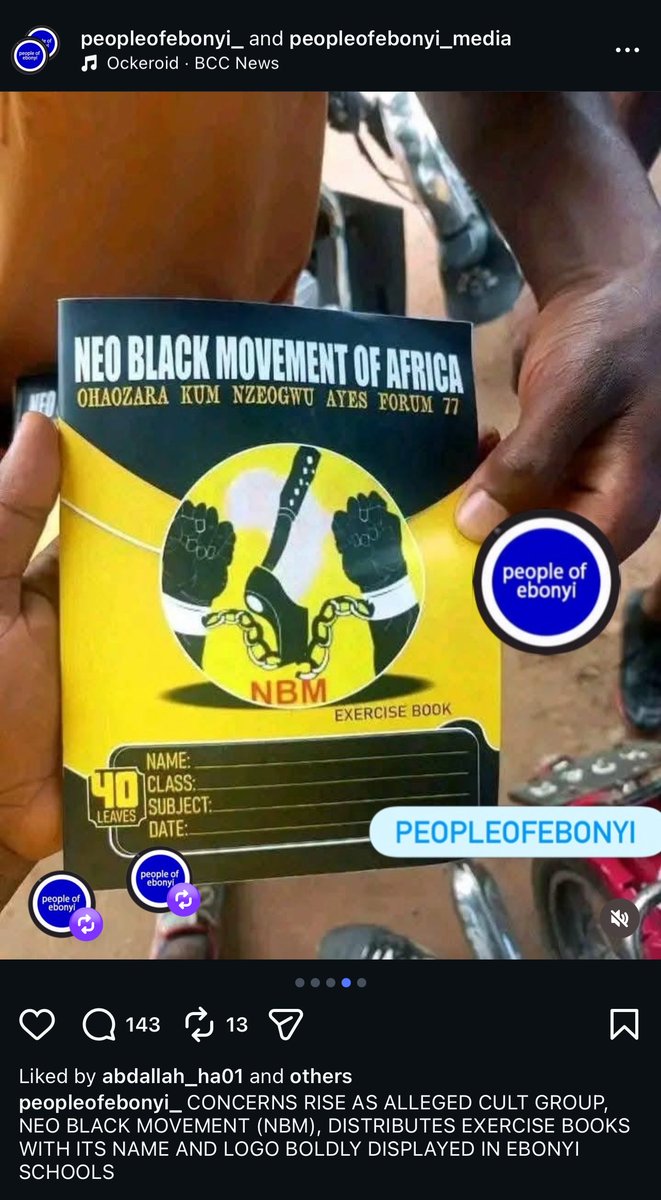 ItsOnyim's tweet photo. In Ebonyi we are so calm and welcoming 

hence why a fraternity 🪓 had the effrontery to distribute propaganda material to our children as “giving back” @UzoamakaNwifuru @FrancisNwifuru 

Can they do this in Bini city?

Who invited them and how did the headmistress accept? Were they under duress? 

We rarely hear cult activities in Abakaliki or Afikpo talk more of Ohaozara? 

Why the sudden audacity

Even Fulani nomads dare not bring live cows into Afikpo talk more of fraternity groups

I hope our govt of Ebonyi and spiritual n traditional rulers can curtail this before it gets out of hand

Let’s continue to raise awareness about what’s happening in our community🤍