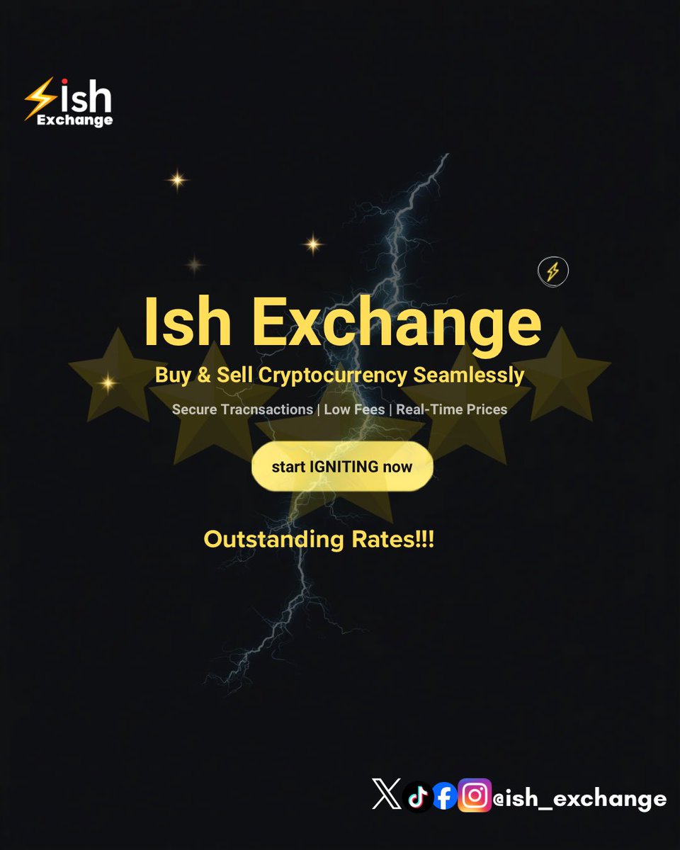 ishexchange's tweet photo. ⚡ Ignite Your Crypto Journey with Ish Exchange.

Buying and selling crypto shouldn’t be complicated. With Ish Exchange, you get seamless transactions, competitive rates, low fees, and real-time pricing all in one place.

⚡ Buy. Sell. Ignite 🤍 https://t.co/7RfHlLpRzi