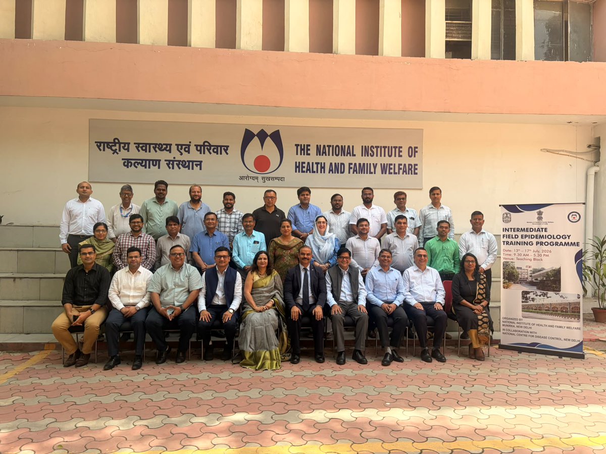 NIHFWofficial's tweet photo. NIHFW, in collaboration with the National Centre for Disease Control (NCDC), has commenced the Intermediate Field Epidemiology Training Programme (IFETP) – Cohort 1 Contact Session from 13–17 July 2026 under Dr. Rajesh Ranjan, Faculty, NIHFW. https://t.co/JctrjxLayC