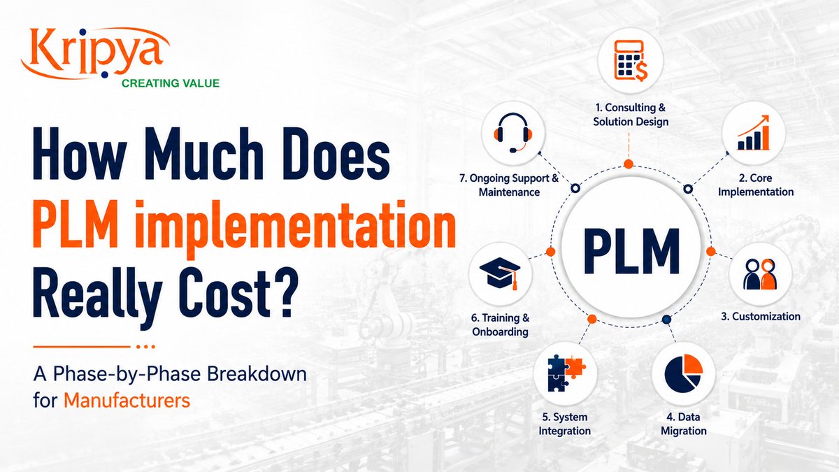 KripyaL's tweet photo. The biggest PLM expense isn't the license. It's the implementation. Data migration, integrations, training, and adoption make all the difference. 

Learn more 👇 https://t.co/86KtWvae7s 

#PLM #SmartManufacturing https://t.co/zwWx8sBqsp