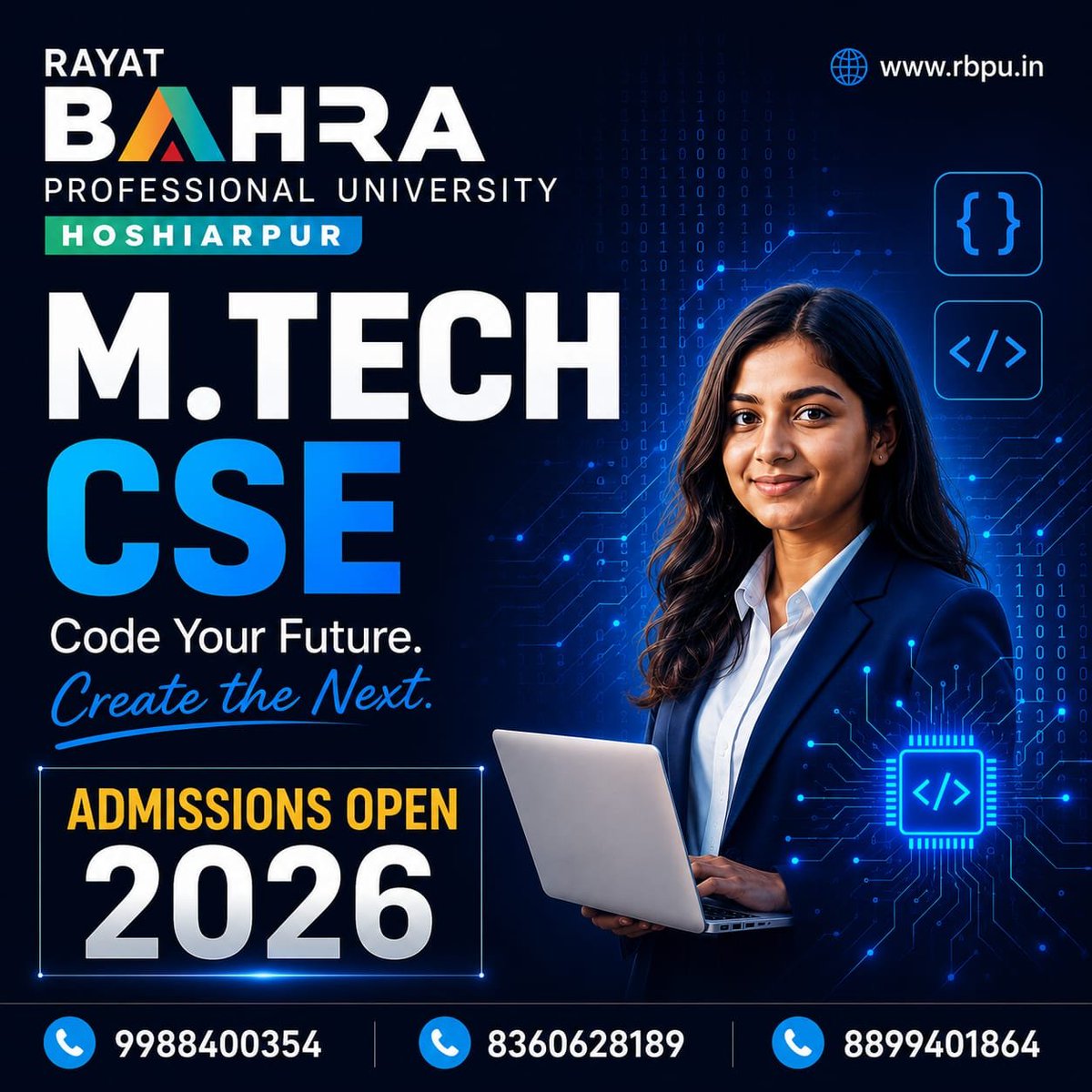 RayatBahraHsp's tweet photo. 💻 Shape the Future with M. Tech CSE at Rayat Bahra Professional University! 🚀
Take your technical expertise to the next level with an industry-focused M. Tech in Computer Science & Engineering program designed to prepare you for the evolving world of technology.
#RBPU #CSE https://t.co/nbWS5gKNt6