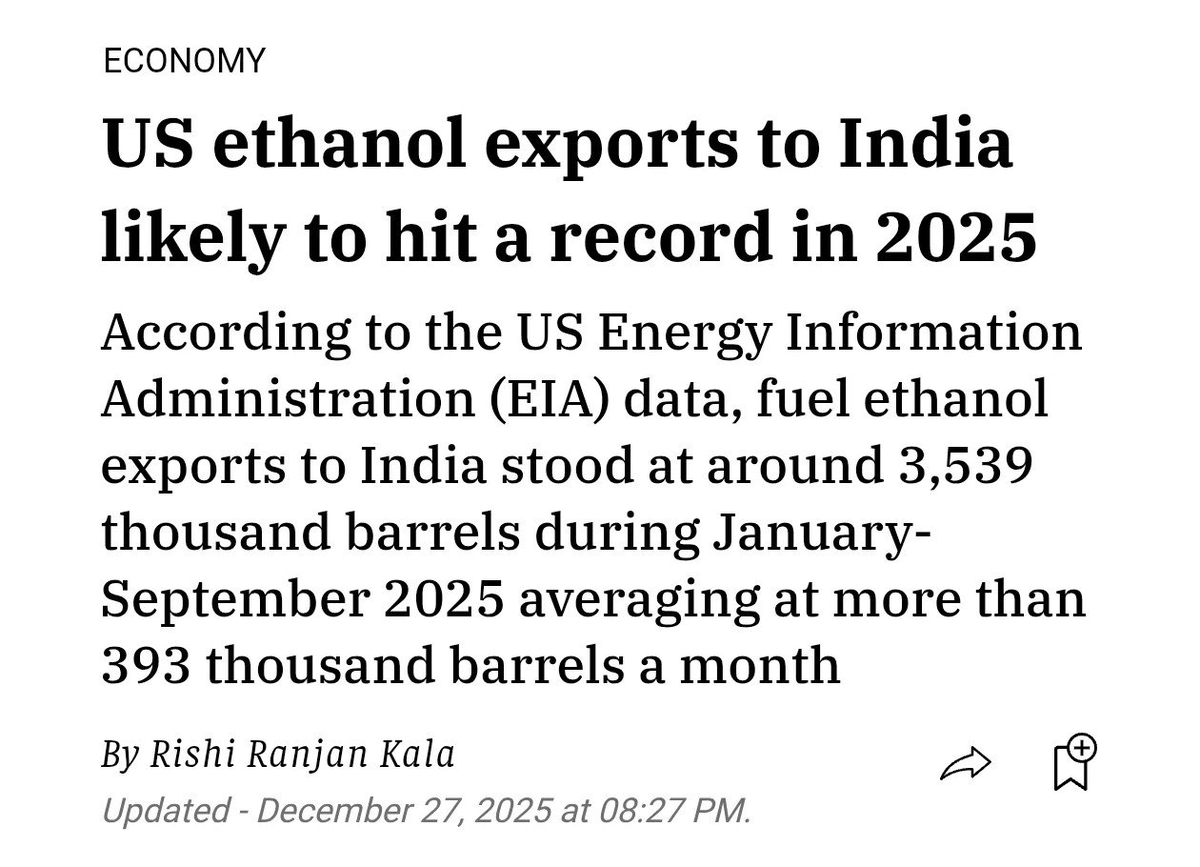 KolSubhas's tweet photo. @rahulroushan How exactly Ethanol blending helping farmers?

Are farmers creating Ethanol and selling to govt or they have setup Ethanol plants?

Is govt paying extra to farmers and mentioning that the procurement is for Ethanol.

But govt definitely helping the US by importing Ethanol. https://t.co/zms1R6dZ5T