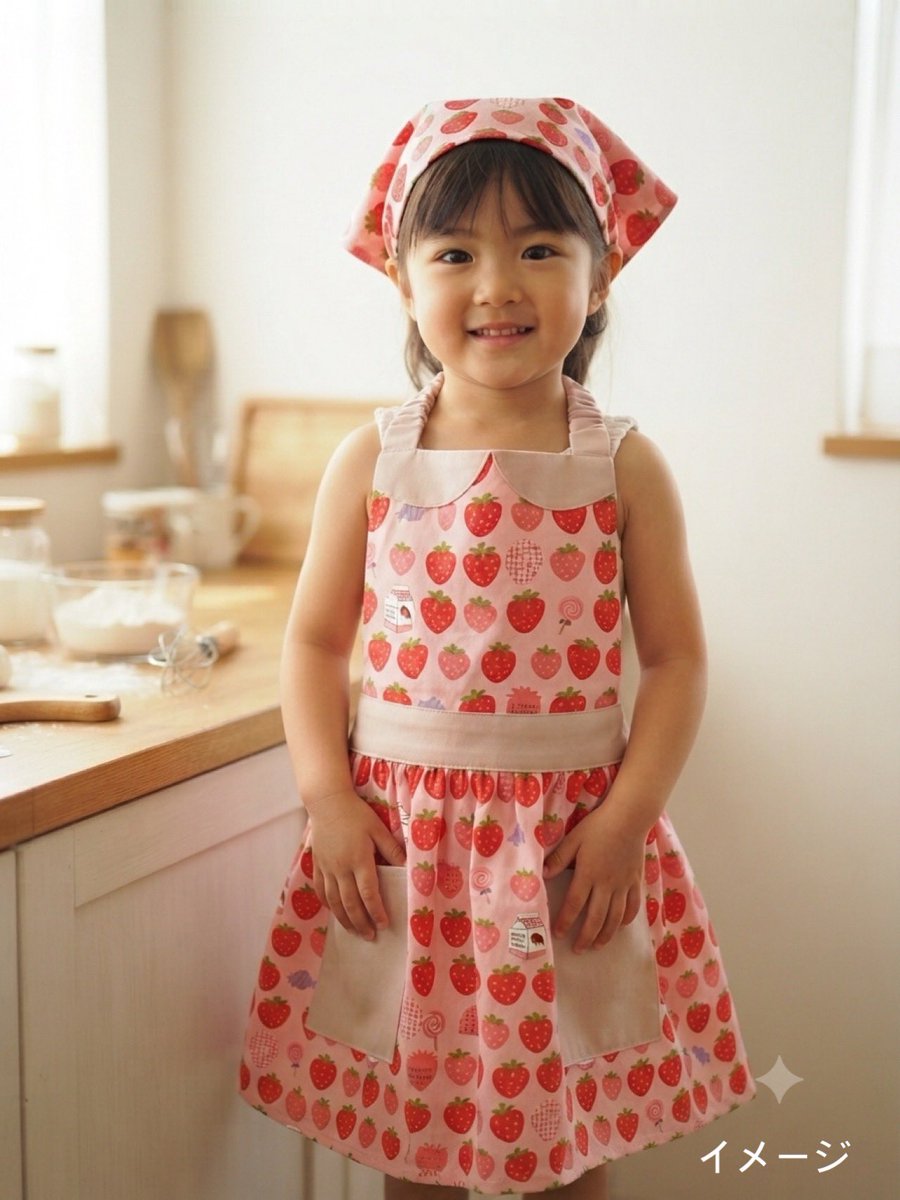 ハンドメイド、子供用エプロン90〜100㎝サイズ出来ました♡ 気になっ