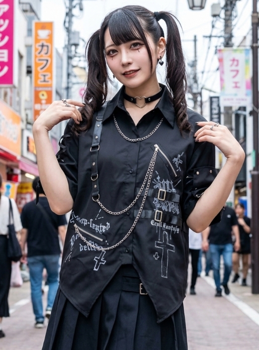 jillpunk's tweet photo. 😈闇の聖典😈
禁断のページが、静かに開かれる。
鎖は装飾か?それとも戒めか?
多重チェーン × ハーネスデザイン
燕尾シルエットのユニセックスシャツ。

闇を纏え😈
☠ 袖リボン＋アームバンド
シャツを見るhttps://t.co/t8Mm0grH7f
アマゾンで見るhttps://t.co/FmKOQHlBiH
#パンク　#かっこいい https://t.co/4FdOjr0uH3