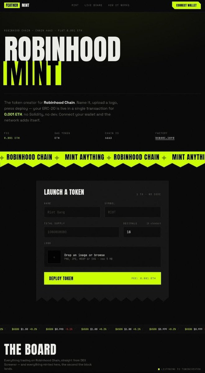 TrustCore_Pro's tweet photo. How to create meme coin on Robinhood Chain 

Mint :- https://t.co/o3COQWNJf4

Fre only 0.001 ETH https://t.co/AWQFKccQWY