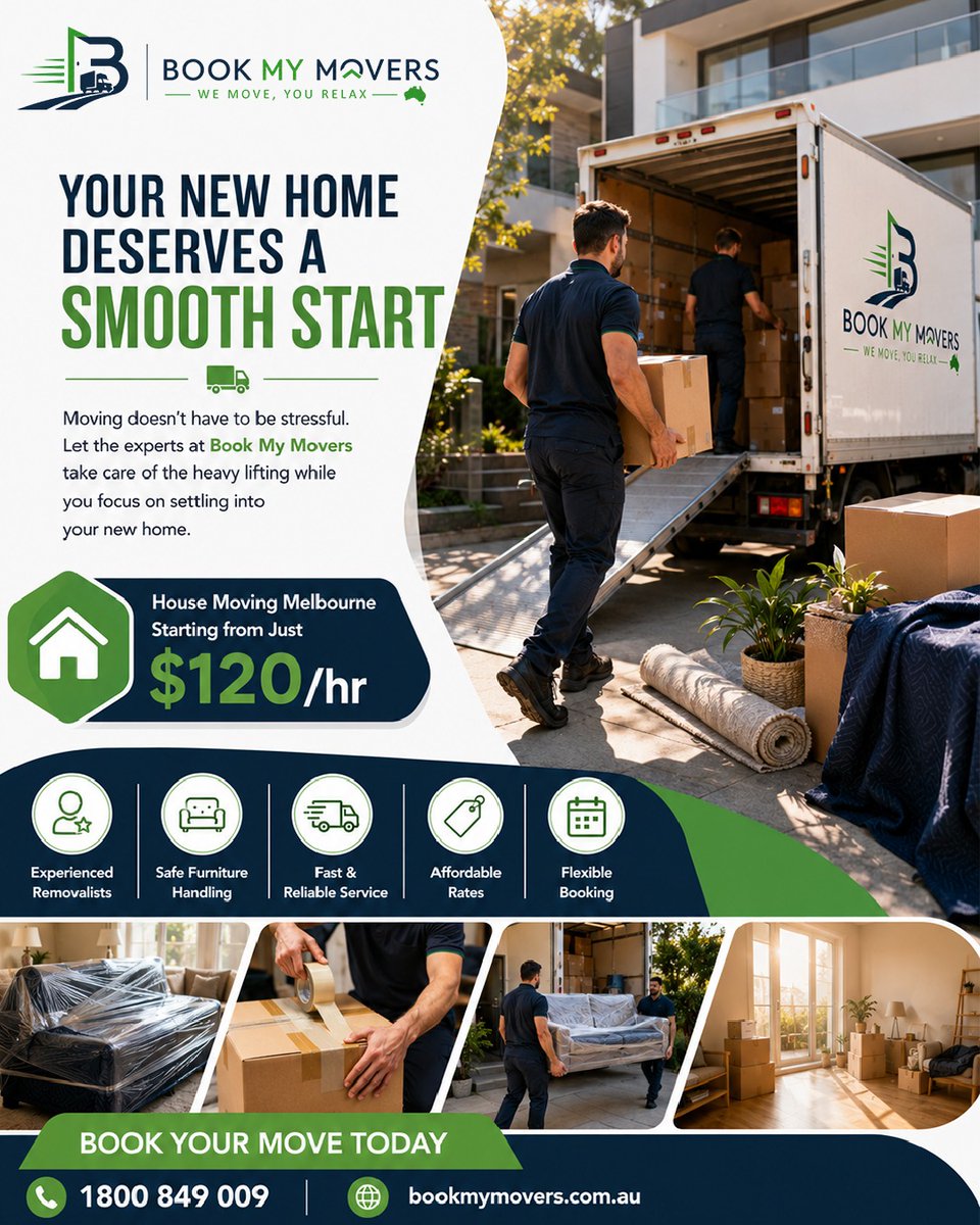 bookmymovers's tweet photo. Start your new chapter stress-free—let the experts handle the move! 🚚✨

📞1800 849 009
🌐 https://t.co/4jvSGMCSnZ

#BookMyMovers #HouseMovingMelbourne #StressFreeMove #FurnitureRemovalists #MoveWithEase https://t.co/CGitwp8tjk