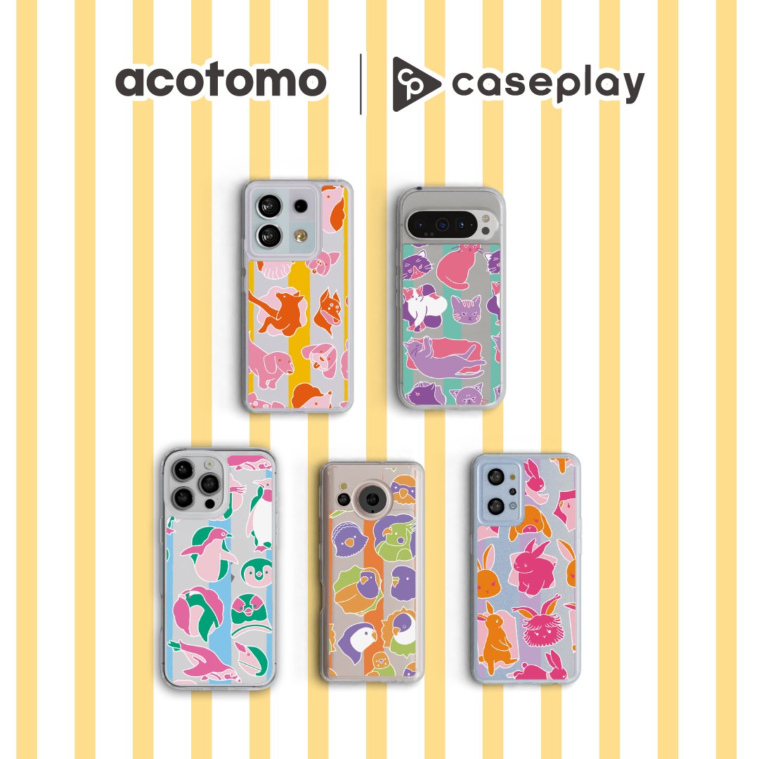 acotomo1's tweet photo. caseplay様でスマホケースのイラストを担当させて頂きました！

カバンの中でも見つけやすいカラフルポップなカラーです🌈
https://t.co/G9AhyOaZ6j https://t.co/LR0avrtsLs